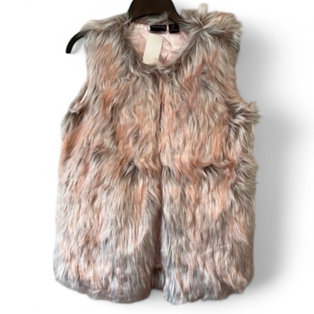 Rachel Zoe Faux pink and white Fur Vest small and medium